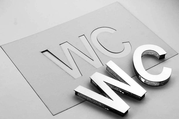 Bathroom Signs Steel Interior WC Restroom Sign - "Single" Design