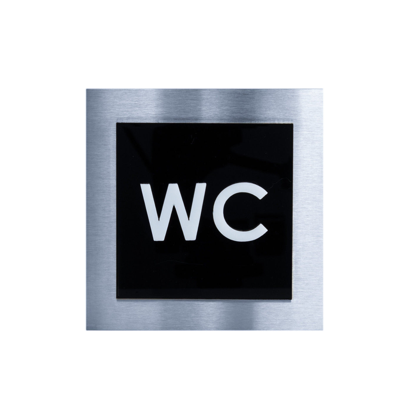 Steel WC Sign for Bathroom Bathroom Signs black / white letters Bsign