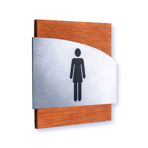 Bathroom Signs Steel Ladies Bathroom Sign - "Wave" Design