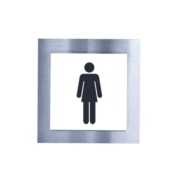 Bathroom Signs Steel Women Restroom Sign - "Modern" Design