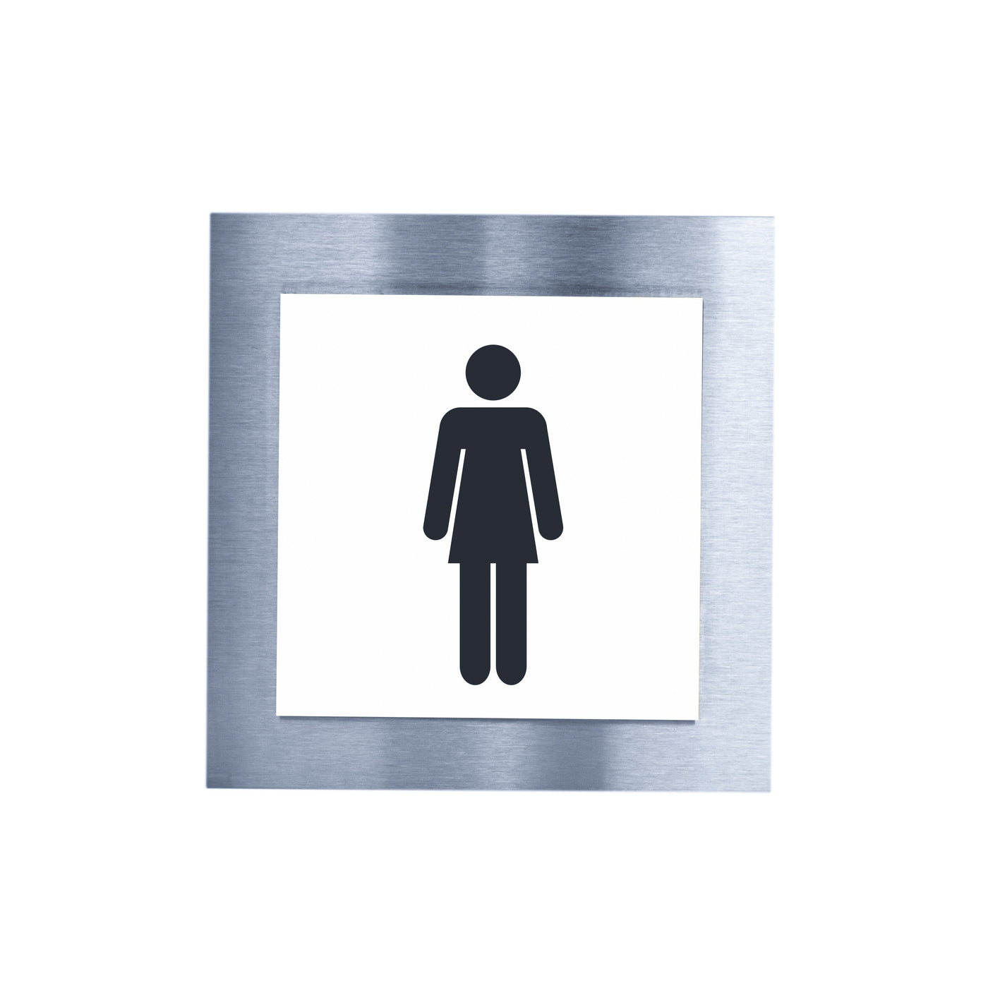 Steel Women Restroom Signs Bathroom Signs white / black pictogram Bsign