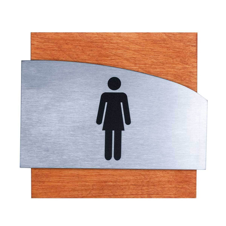 Bathroom Signs Steel Ladies Bathroom Sign - "Wave" Design