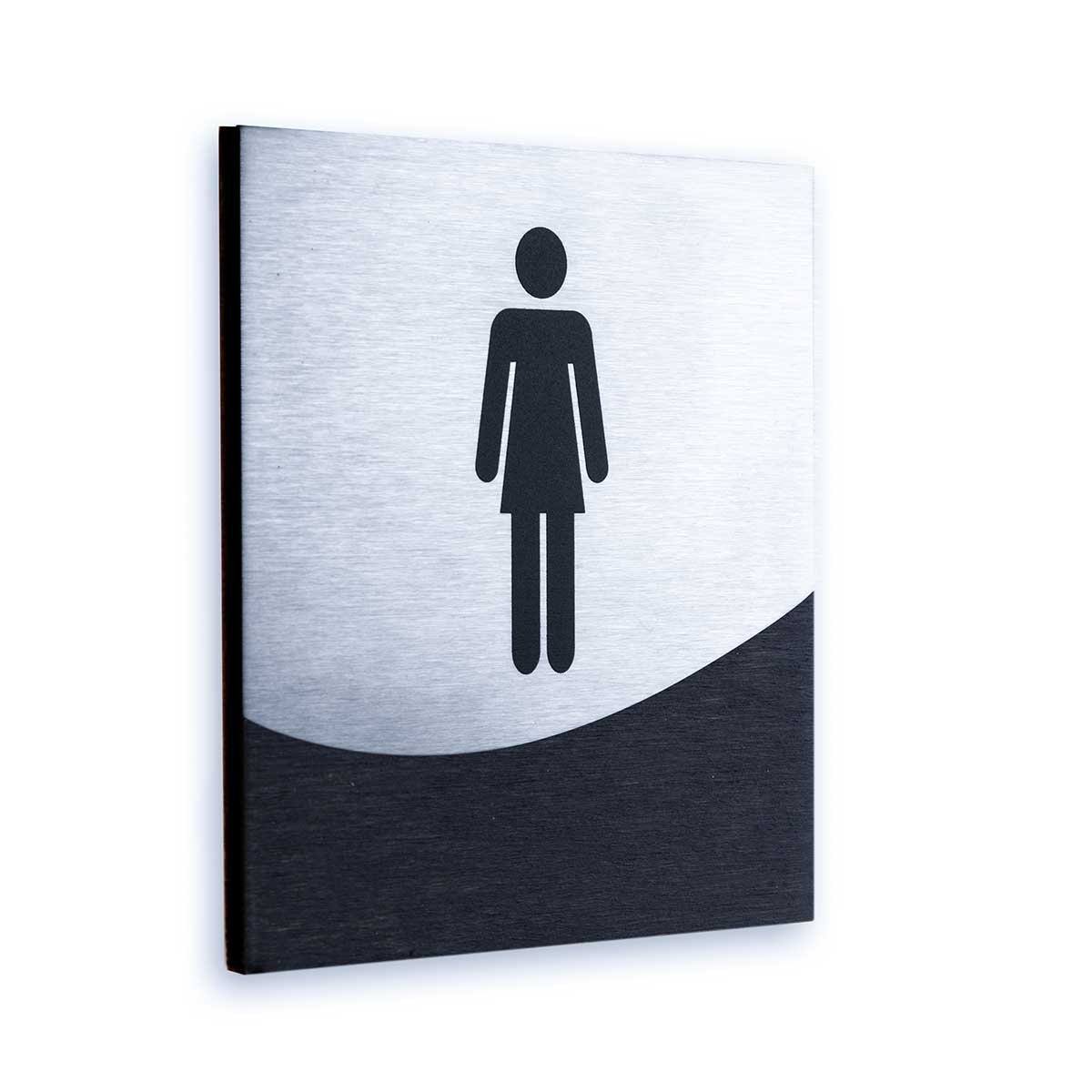 Woman Interior Sign for Restroom Bathroom Signs Dark Wenge Bsign