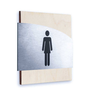 Steel Ladies Bathroom Signs Bathroom Natural wood  Bsign