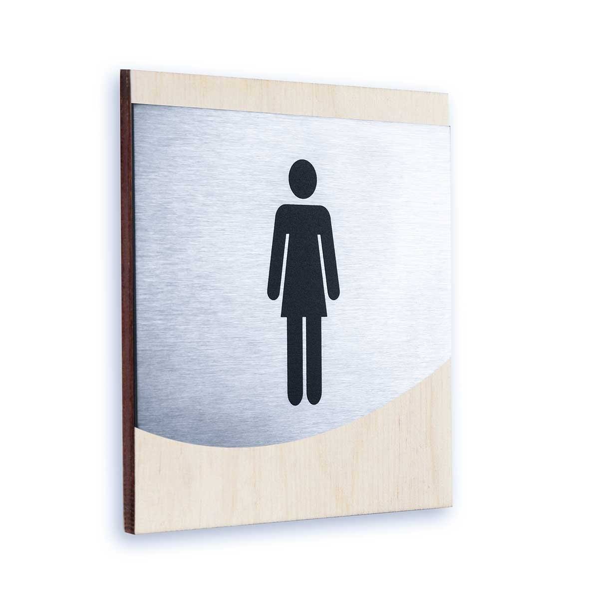 Ladies Door Signs for Bathroom Bathroom Signs Natural wood Bsign