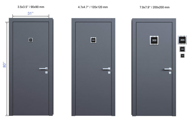 Information signs Fitness Room Steel Door Sign - "Modern" Design