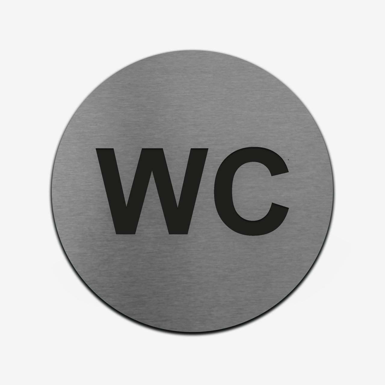 WC Toilet - Stainless Steel Sign Bathroom Signs circle Bsign