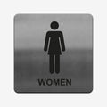 Bathroom Signs Women Toilet Sign with Inscription — Stainless Steel - Photo #1