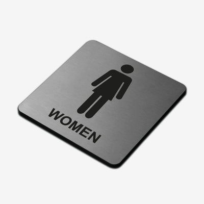 Woman WC - Stainless Steel Sign Bathroom Signs square Bsign