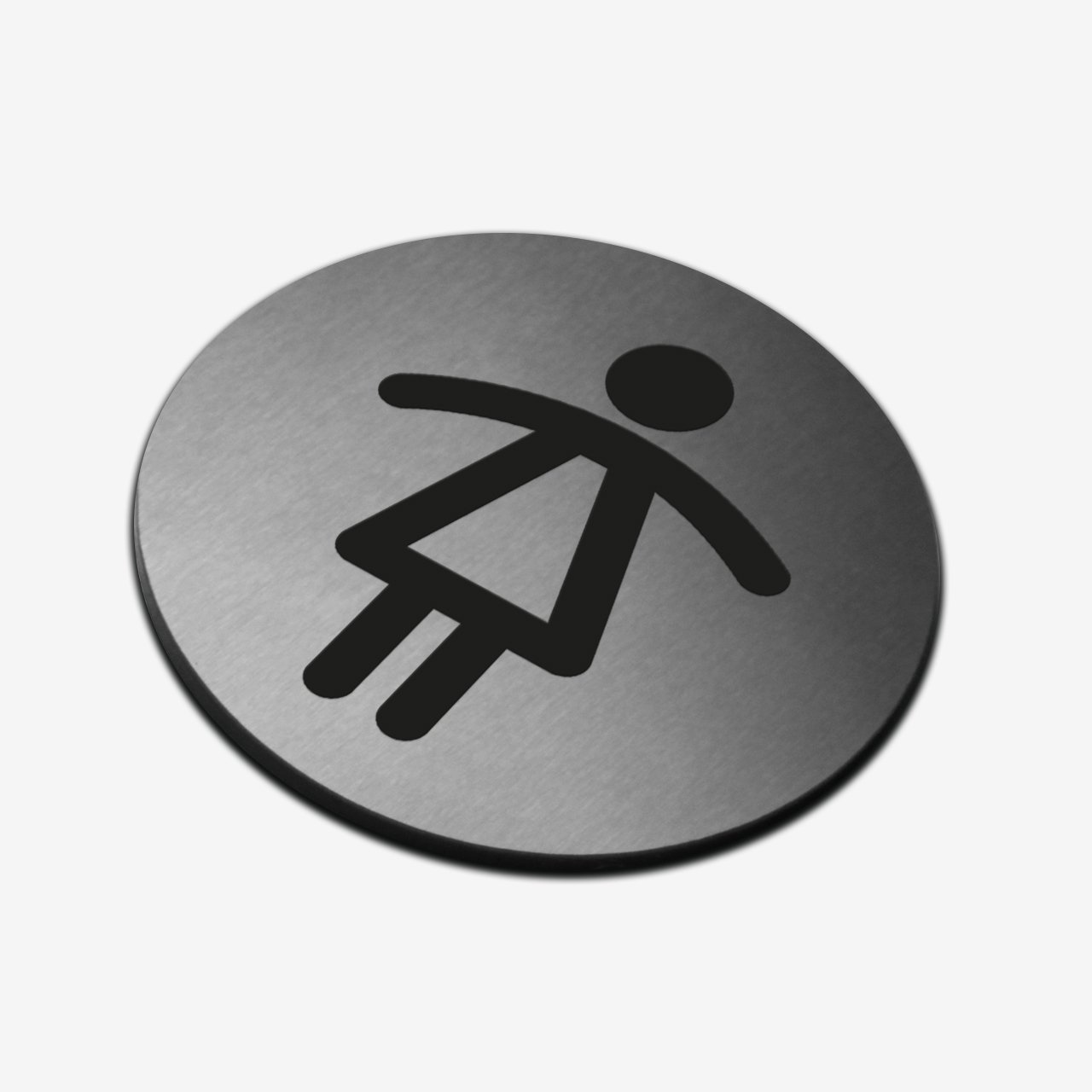 Women Toilet - Stainless Steel Sign Bathroom Signs circle Bsign
