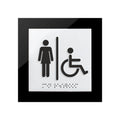 Bathroom Signs Acrylic Woman & Wheelchair Restroom Sign - "Simple" Design - Photo #2
