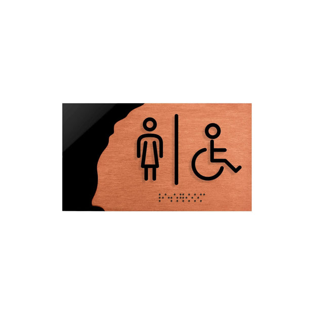 Bathroom Signs Women & Disabled Person Restroom Sign - "Sherwood" Design
