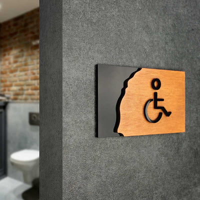 Women & Disabled Person Restroom Sign - "Sherwood" Design