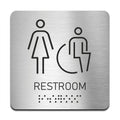 Bathroom Signs Women & Wheelchair ADA Restroom Sign with Braille - Photo #1