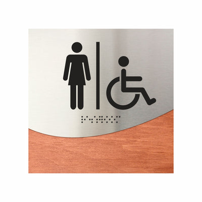 Women & Wheelchair Bathroom Sign - "Jure" Design