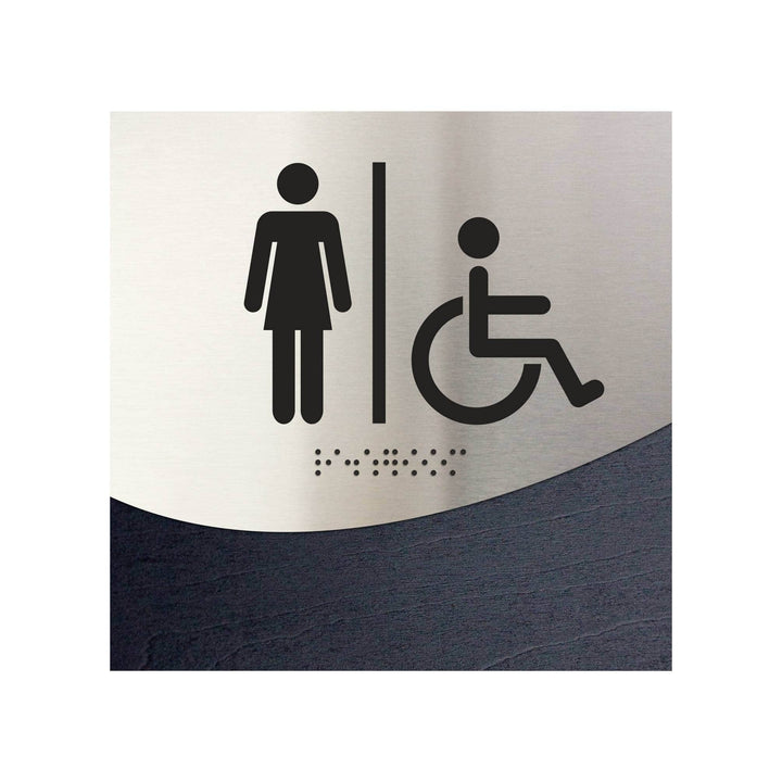 Bathroom Signs Women &amp; Wheelchair Bathroom Sign - "Jure" Design