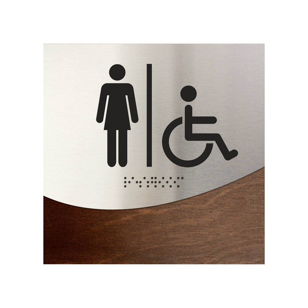 Bathroom Signs Women & Wheelchair Bathroom Sign - "Jure" Design