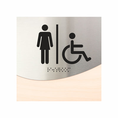 Women & Wheelchair Bathroom Sign - "Jure" Design