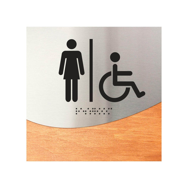 Bathroom Signs Women & Wheelchair Bathroom Sign - "Jure" Design