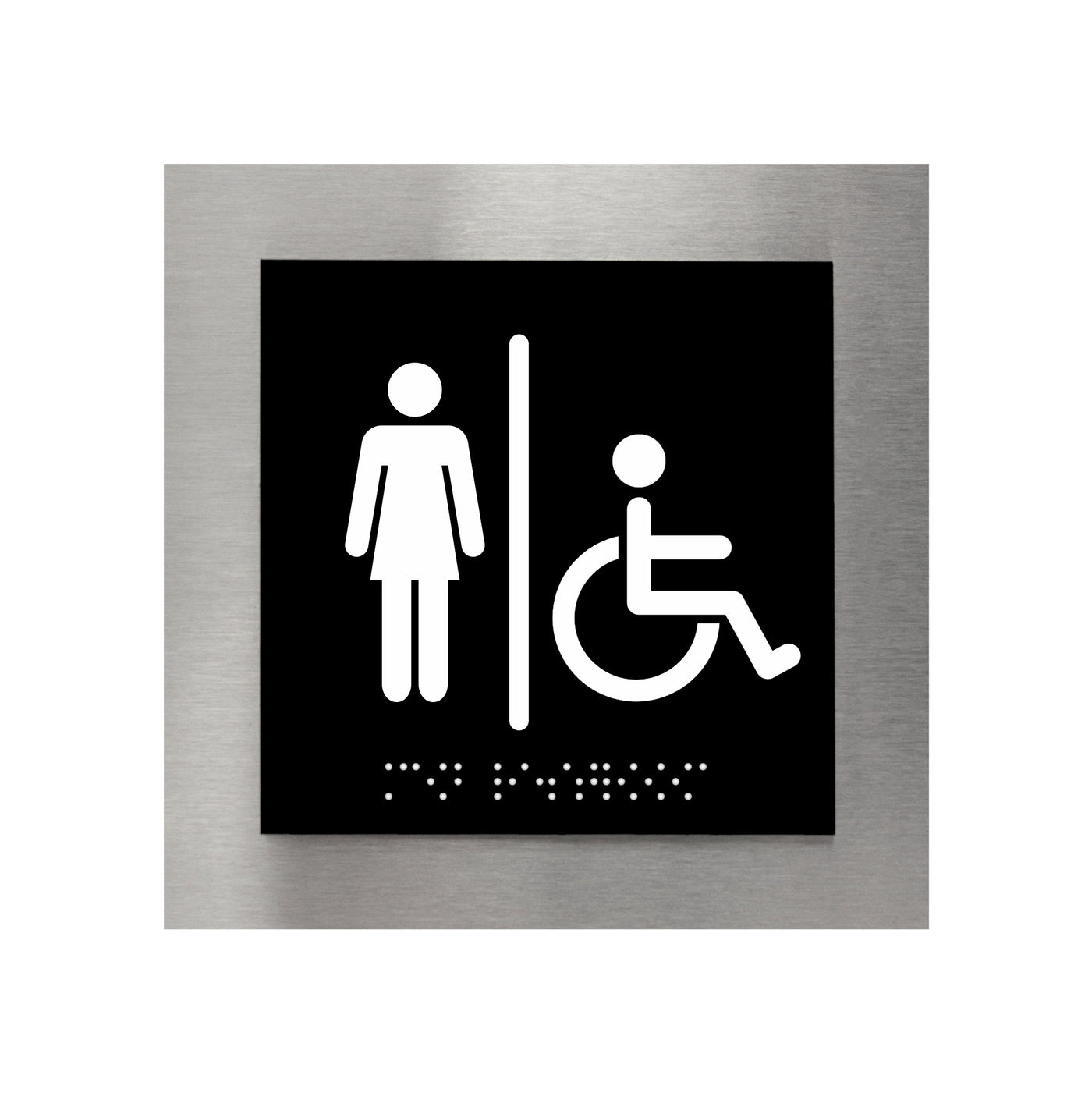 Women & Wheelchair Restroom Sign - "Modern" Design