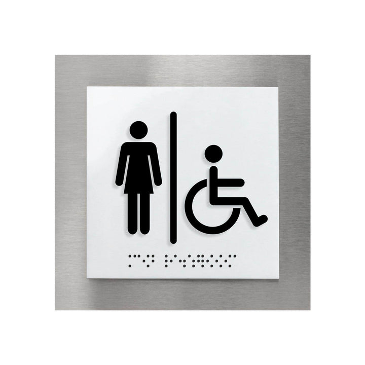 Bathroom Signs Women &amp; Wheelchair Restroom Sign - "Modern" Design