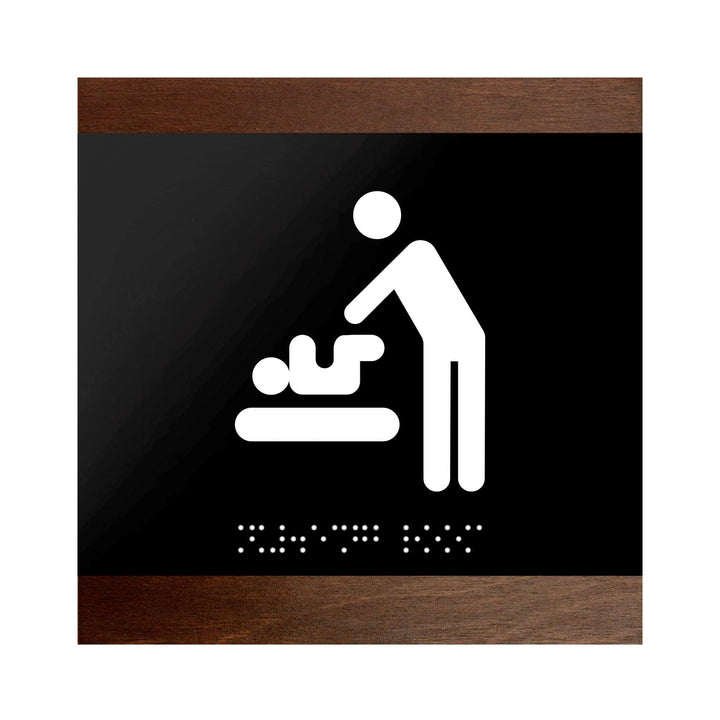 Bathroom Signs Wood Baby Change Room Sign for Mother - "Buro" Design