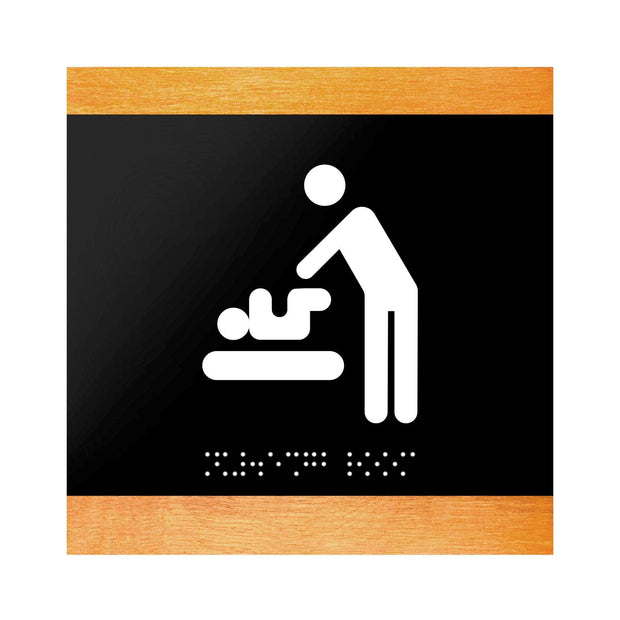Bathroom Signs Wood Baby Change Room Sign for Mother - "Buro" Design