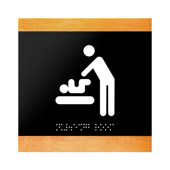 Bathroom Signs Wood Baby Change Room Sign for Mother - "Buro" Design