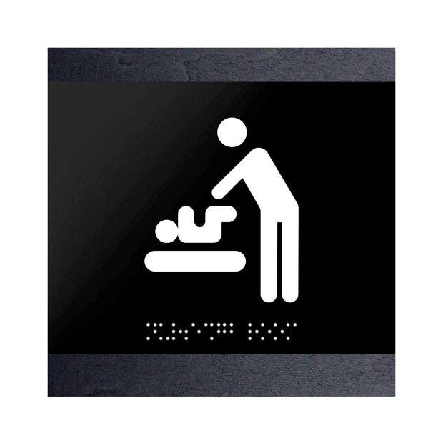 Bathroom Signs Wood Baby Change Room Sign for Mother - "Buro" Design