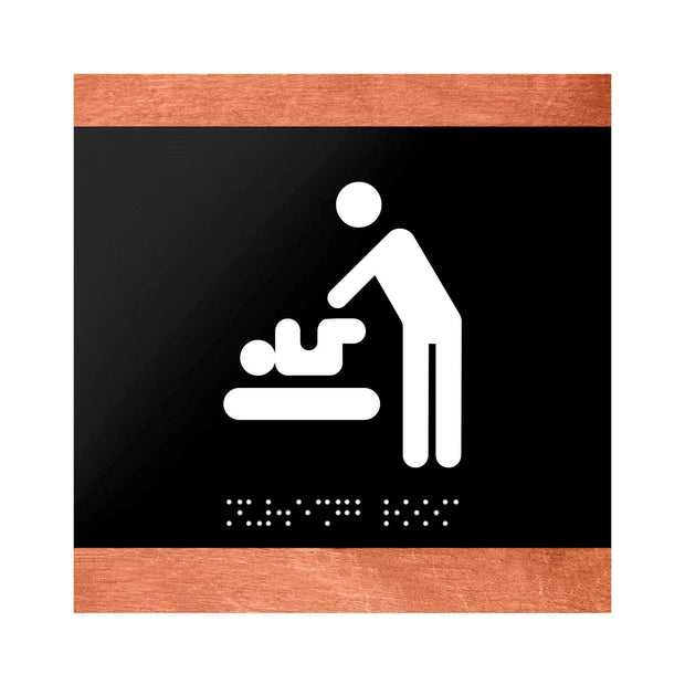 Bathroom Signs Wood Baby Change Room Sign for Mother - "Buro" Design