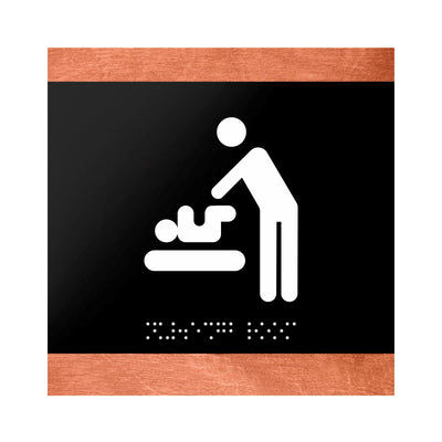 Wood Baby Change Room Sign for Mother "Buro" Design