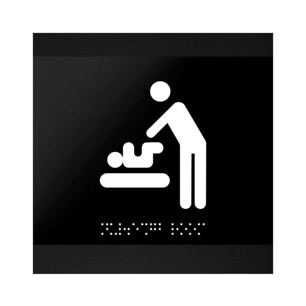 Bathroom Signs Wood Baby Change Room Sign for Mother - "Buro" Design