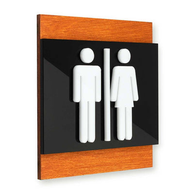 Wood All Gender Bathroom Signs Walhunt Bsign