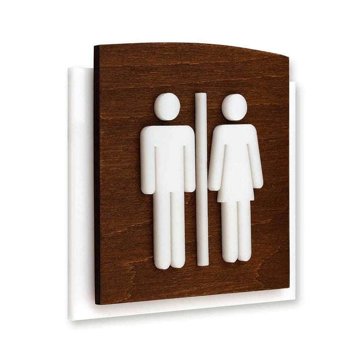 Bathroom Signs All Gender Bathroom Sign: Wood Sign — "Scandza" Design