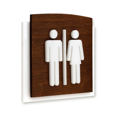 Wood All Gender Signs for Bathroom Bathroom Signs Indian Rosewood Bsign