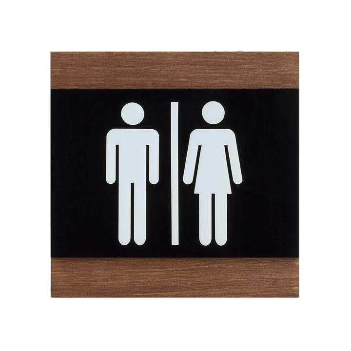 Bathroom Signs Wood All Gender Bathroom Sign - "Buro" Design
