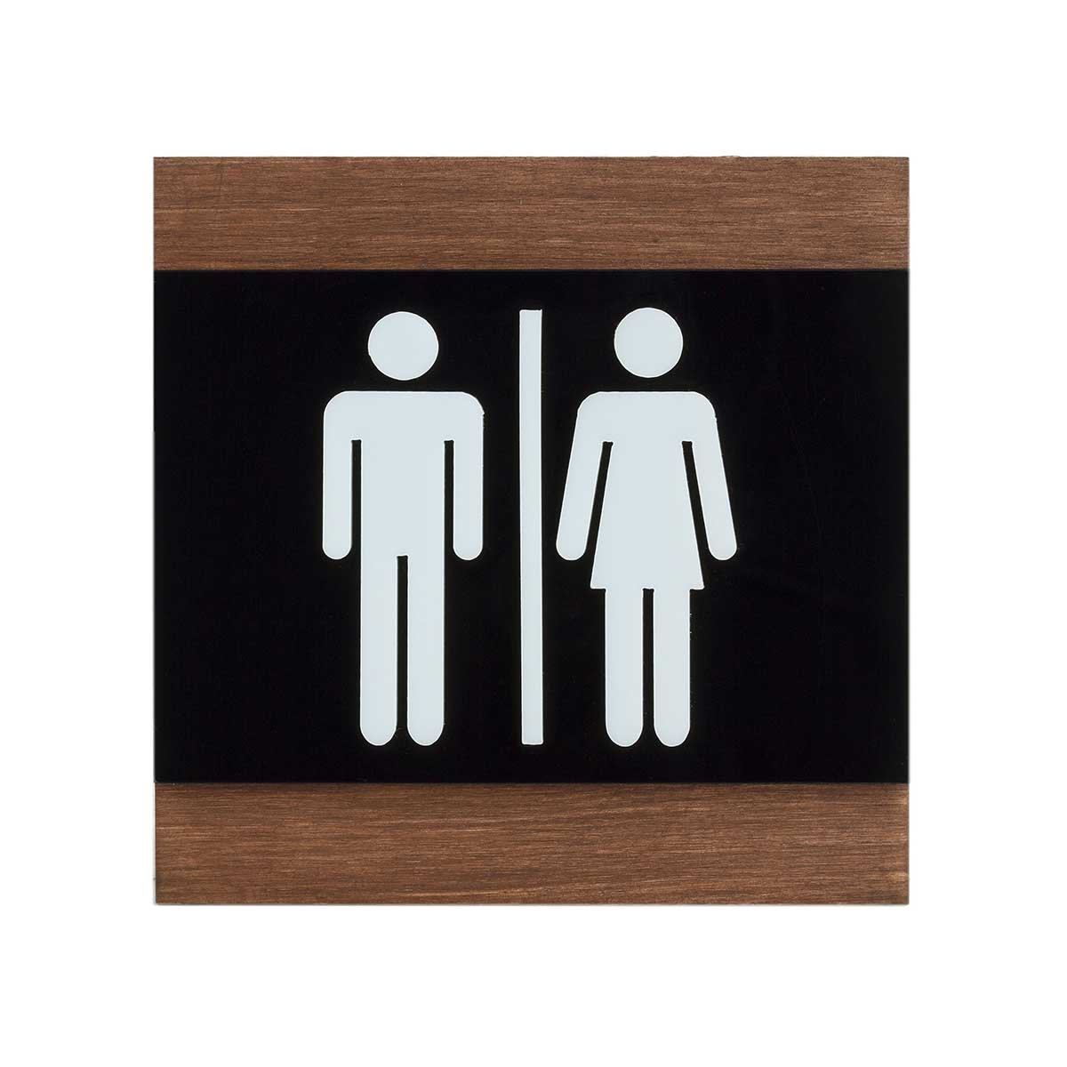 Wood All Gender Bathroom Signs Indian Rosewood Bsign