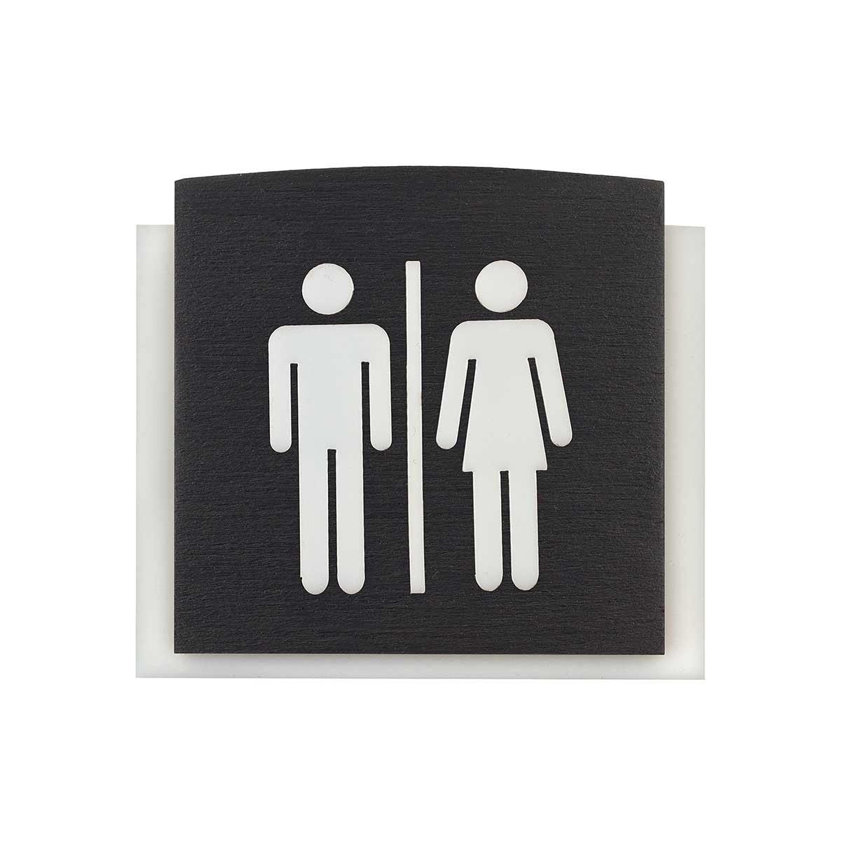 Wood All Gender Signs for Bathroom Bathroom Signs Anthracite Gray Bsign