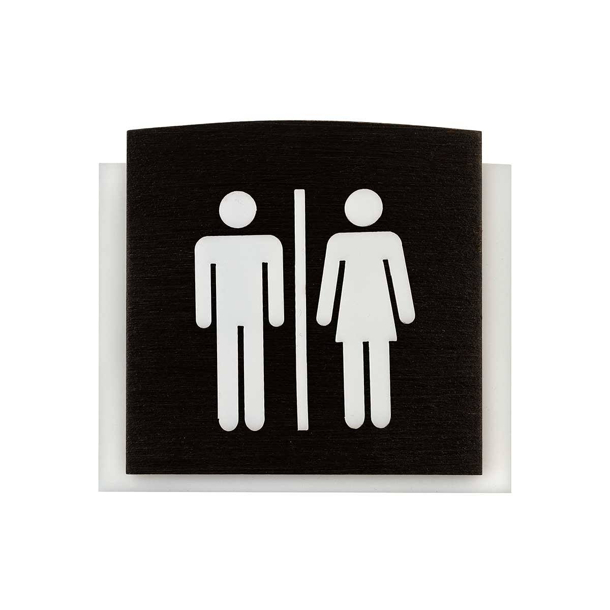 Wood All Gender Signs for Bathroom Bathroom Signs Dark Wenge Bsign