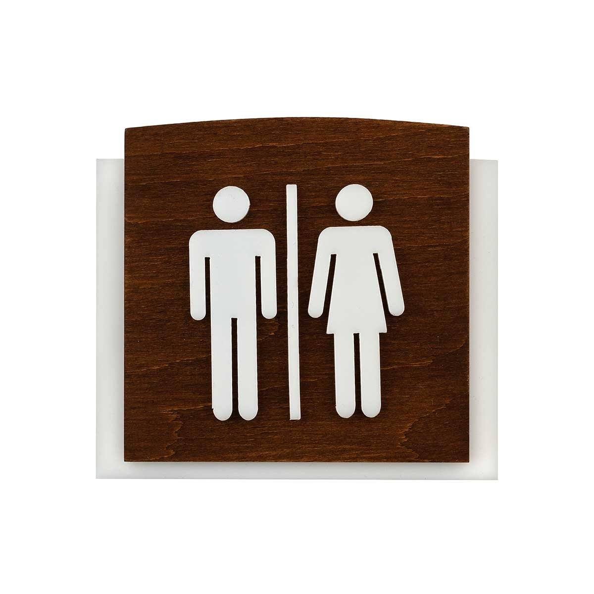 Wood All Gender Signs for Bathroom Bathroom Signs Indian Rosewood Bsign