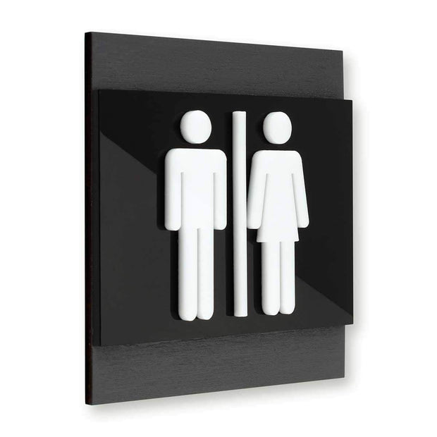 Bathroom Signs Wood All Gender Bathroom Sign - "Buro" Design