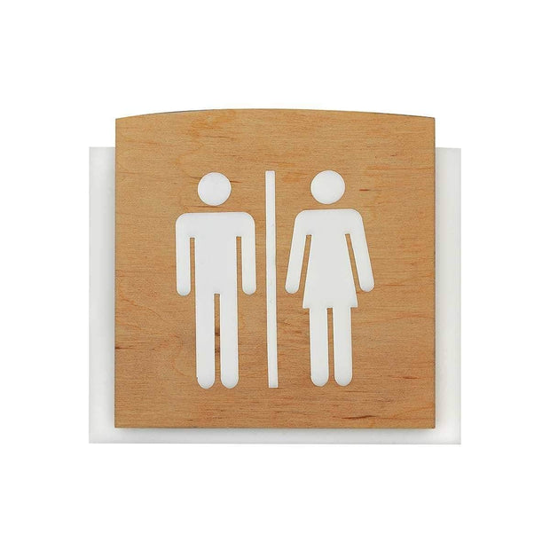 Bathroom Signs All Gender Bathroom Sign: Wood Sign — "Scandza" Design