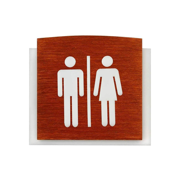 Bathroom Signs All Gender Bathroom Sign: Wood Sign — "Scandza" Design