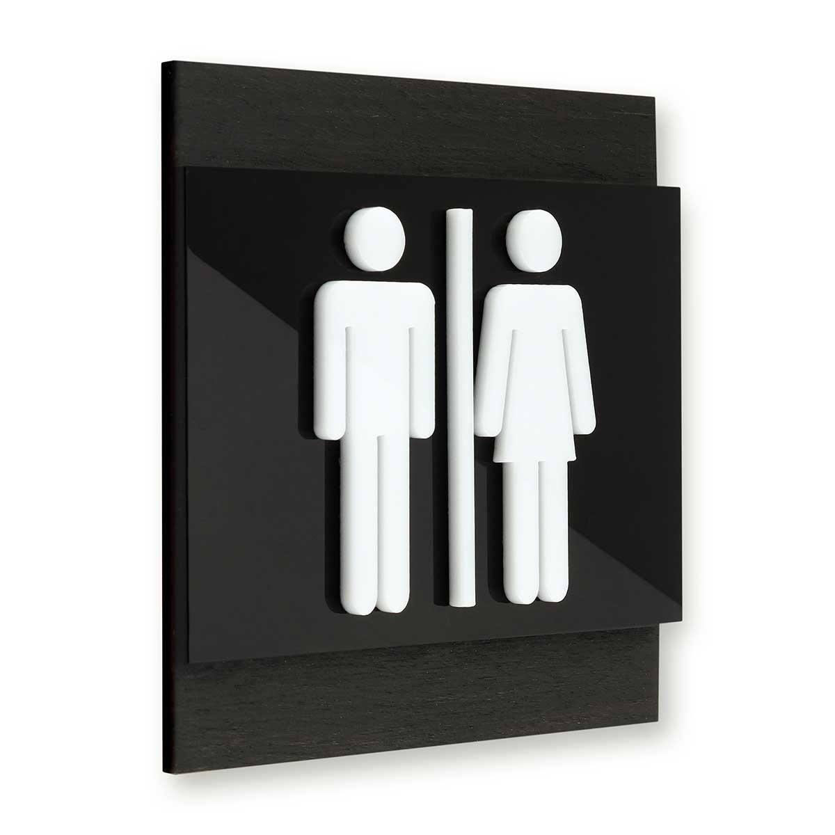 Wood All Gender Bathroom Signs Dark Wenge Bsign