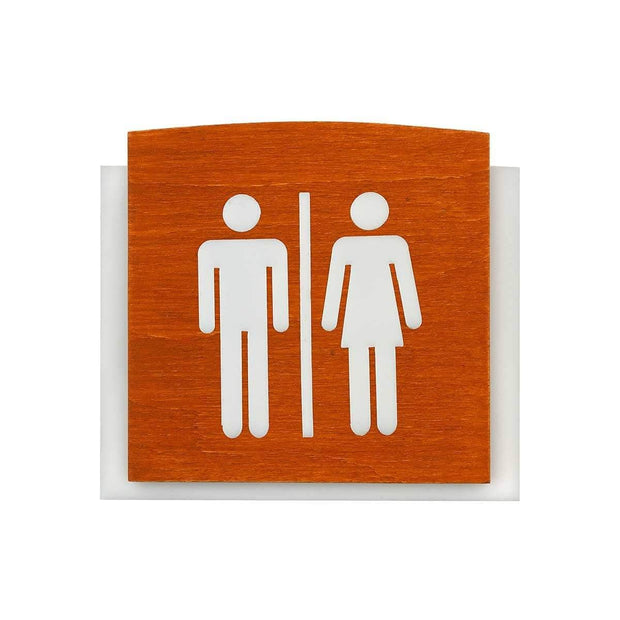 Bathroom Signs All Gender Bathroom Sign: Wood Sign — "Scandza" Design