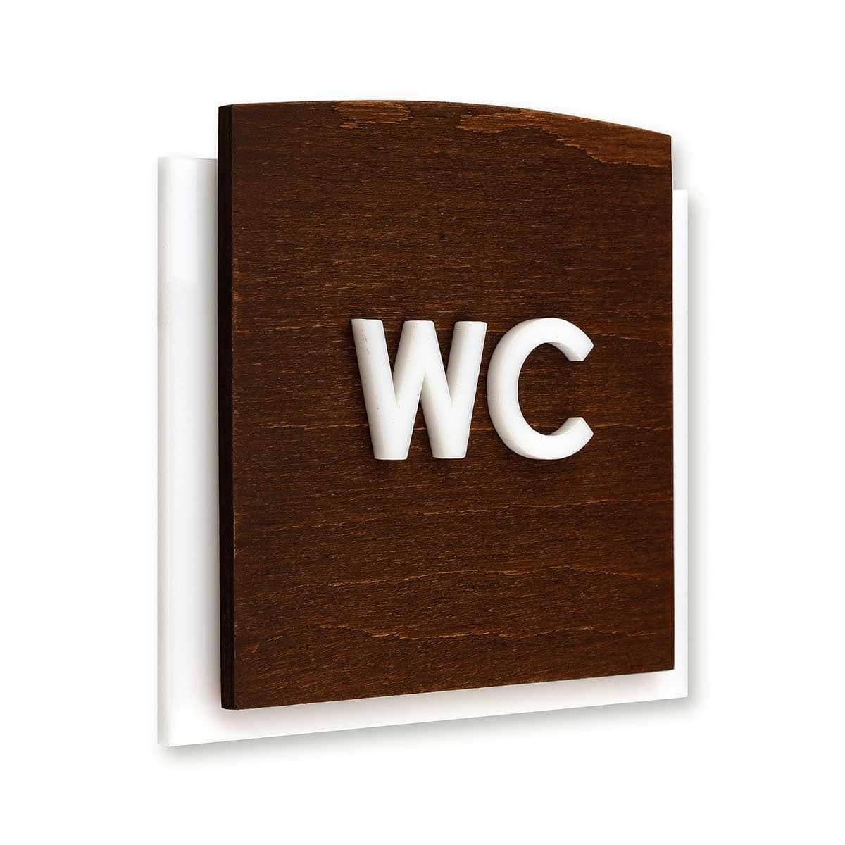 WC Restroom Signs: Wood Sign — 