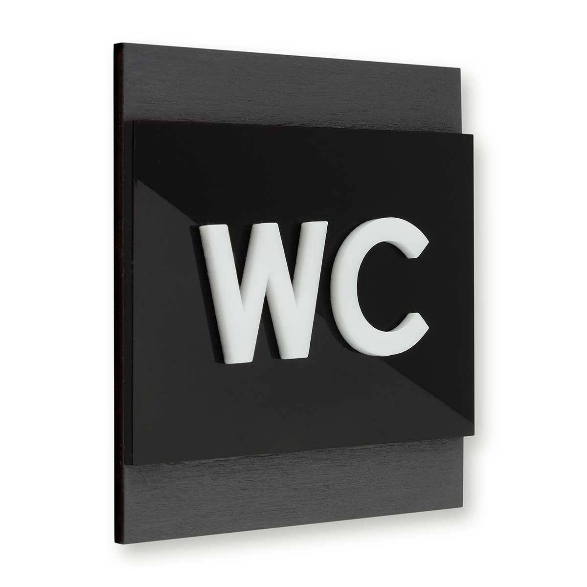 Wood Restroom WC Sign Bathroom Signs Anthracite Gray Bsign