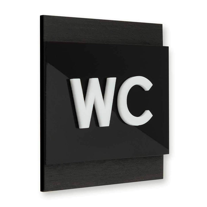Bathroom Signs Wood WC Restroom Sign - "Buro" Design