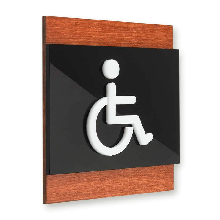 Bathroom Signs Interior Wheelchair Bathroom Door Sign - "Buro" Design