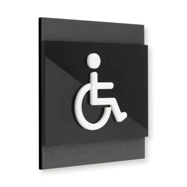 Bathroom Signs Interior Wheelchair Bathroom Door Sign - "Buro" Design